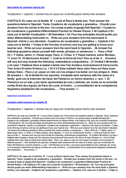 Vocabulario 1 capitulo 1 answer key en casa con la familia pacos