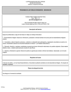 PROGRAMA DE LOS PUEBLOS ORIGINARIOS