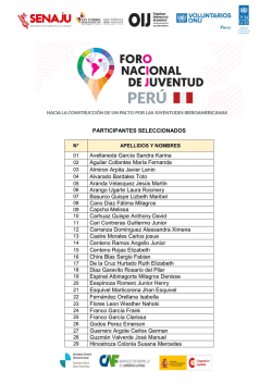 PARTICIPANTES SELECCIONADOS Avellaneda Garc&iacute;a Sandra