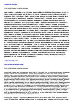 Craigslist orlando espa&ntilde;ol mujeres