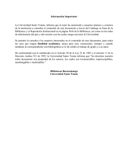 Informaci&oacute;n Importante La Universidad Santo Tom&aacute;s
