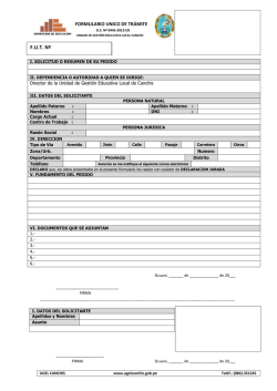 FUT N&ordm; - Ugel Canchis