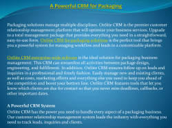 A Powerful CRM for Packaging