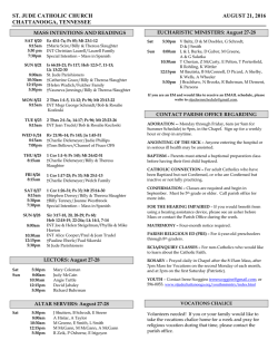 ST. JUDE CATHOLIC CHURCH AUGUST 21, 2016