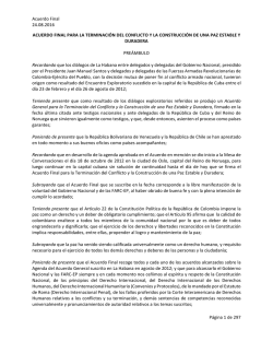 Acuerdo Final - Mesa de Conversaciones