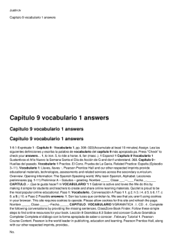 Capitulo 9 vocabulario 1 answers