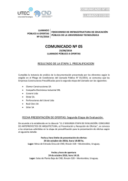 COMUNICADO N&ordm; 05