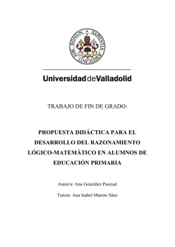 trabajo de fin de grado: propuesta did&aacute;ctica para el