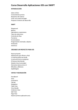Curso Desarrollo Aplicaciones iOS con SWIFT
