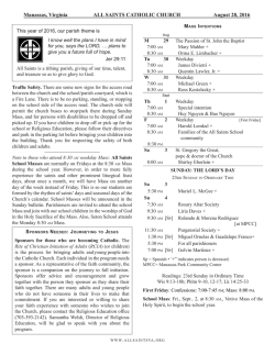 August 28, 2016 - All Saints Catholic Church