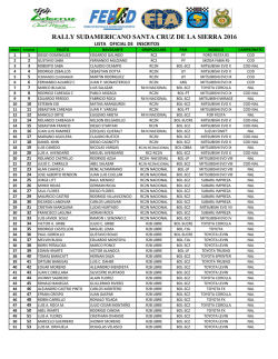 Lista de Inscritos Rally Codasur