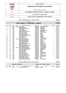 XXV Castro-La Granja-Castro - Federaci&oacute;n C&aacute;ntabra de Atletismo
