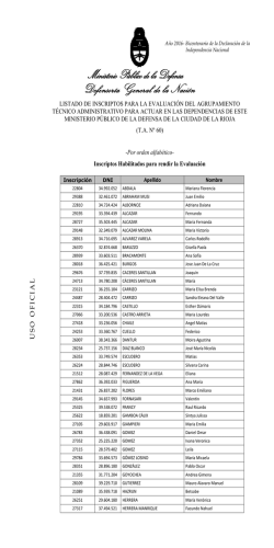 Listado de Inscriptos - Ministerio P&uacute;blico de la Defensa
