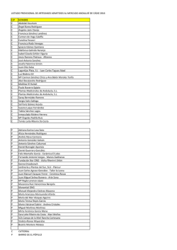LISTADO PROVISIONAL DE ARTESANOS ADMITIDOS AL