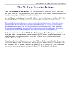 Dios No Tiene Favoritos Intimos