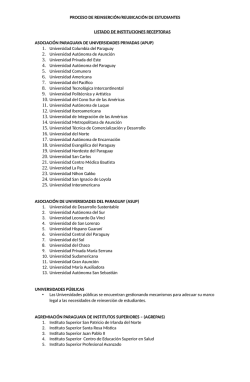 LISTADO DE INSTITUCIONES RECEPTORAS