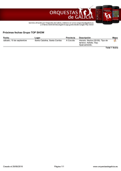 Pr&oacute;ximas fechas Grupo TOP SHOW