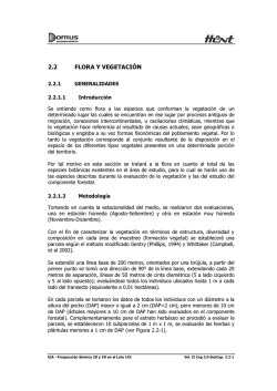 2.2 FLORA Y VEGETACI&Oacute;N