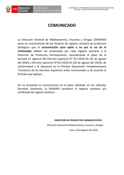 comunicaci&oacute;n para optar o no por la v&iacute;a de la similaridad