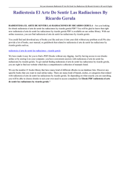Radiestesia El Arte De Sentir Las Radiaciones By Ricardo Gerula