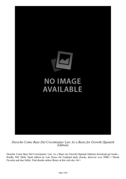 Derecho Como Base Del Crecimiento/ Law As a Basis for Growth