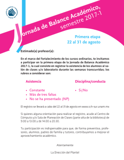 Jornada de Balance Acad&eacute;mico, semestre 2017-1 - CCH Sur
