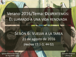 Vuelva a la T - Iglesia Biblica Bautista de Aguadilla, Puerto Rico