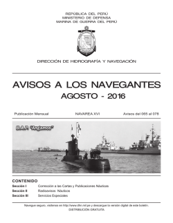 Aviso a los Navegantes 08-2016 - Direcci&oacute;n de Hidrograf&iacute;a y