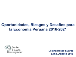 Oportunidades, Riesgos y Desaf&iacute;os para la Econom&iacute;a