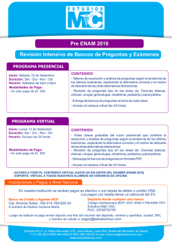 Pre ENAM 2016 Revisi&oacute;n Intensiva de Bancos de Preguntas y