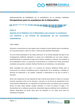 Perspectivas para la ense&ntilde;anza de la Matem&aacute;tica