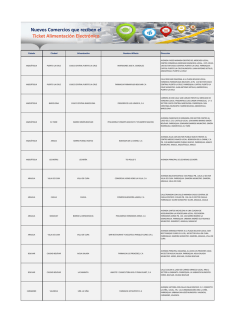 Nuevos Comercios que reciben el Ticket Alimentaci&oacute;n