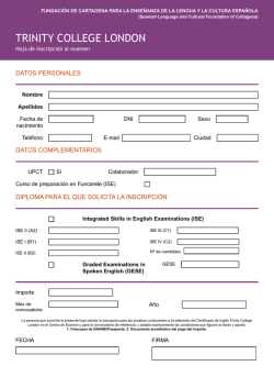 Inscripci&oacute;n Trinity
