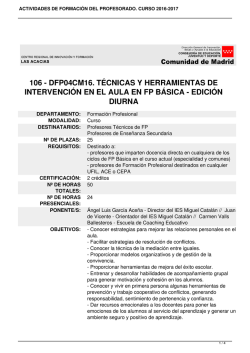actividades de formaci&oacute;n del profesorado. curso 2016-2017