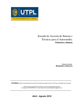 Evaluaci&oacute;n a distancia - Inicio