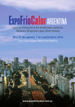 30 y 31 de agosto, 1 de septiembre 2016 Centro Costa Salguero