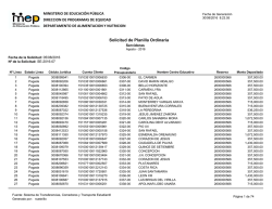 Planilla Servidoras agosto 2016 - Ministerio de Educaci&oacute;n P&uacute;blica