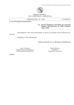 11357 (01/09/16): Series estad&iacute;sticas vinculadas con la tasa de inter&eacute;s