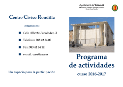PROGRAMACI&Oacute;N DE ACTIVIDADES CURSO 2016/17