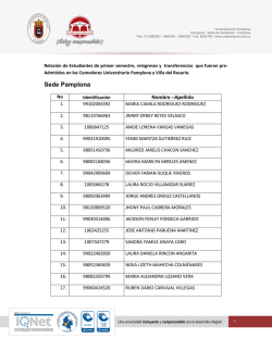 Relaci&oacute;n de estudiantes de I semestre