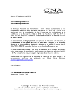 Invitacion Bucaramanga induccion CNA PARES