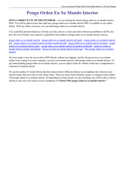 Ponga Orden En Su Mundo Interior