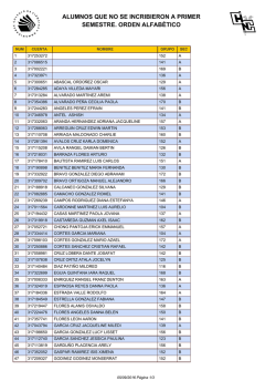 alumnos que no se incribieron a primer semestre. orden alfab&eacute;tico