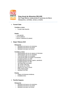 Pase Anual de Alimentos DELUXE Six Flags M&eacute;xico restaurantes