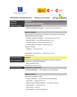 PROGRAMA ARQUIDEAS 2016 / &ldquo;Hablemos de Ciudad&rdquo; - CAM-SAM