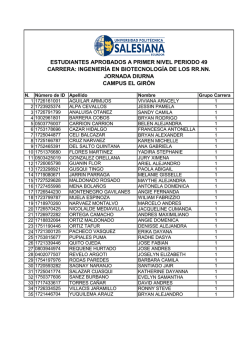 estudiantes aprobados a primer nivel periodo 49 carrera