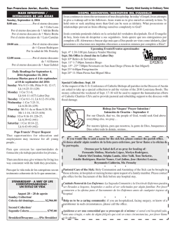 September 4 - San Francisco Javier Catholic Church