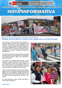 personal de salud realiza &ldquo;plant&oacute;n&rdquo; por la semana de la lactancia
