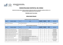 resultado final de convocatoria c.a.s. 010-2016