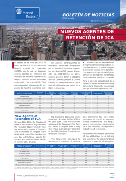 nuevos agentes de retenci&oacute;n de ica bolet&iacute;n de noticias